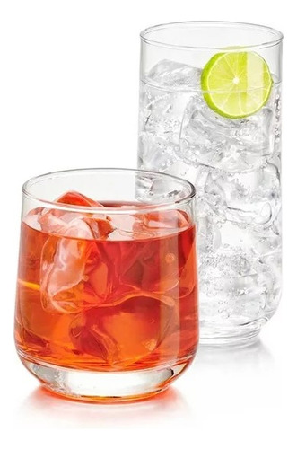 Set 8 Vasos Koba Hermosos Altos Y Cortos Para Agua Refresco
