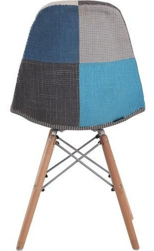 Imagen 3 de 3 de Silla Eames Comedor Restaurante Deco Tapizada Patas Madera