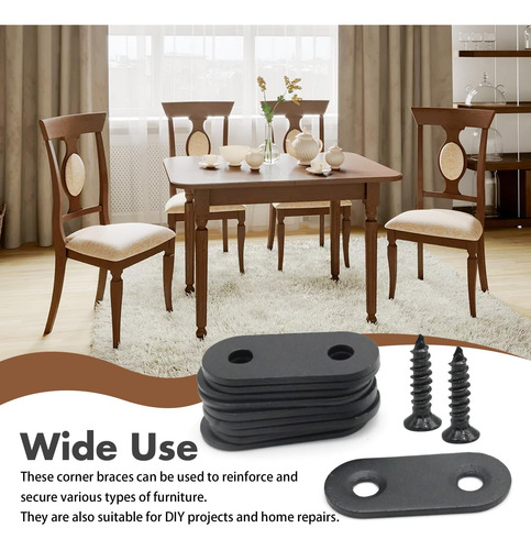 Placa De Soporte Plano Recto Para Muebles De Madera Negra