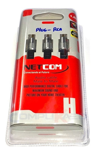 Cable De Audio Plug 3.5mm A Rca De 1.80 Metros Netcom
