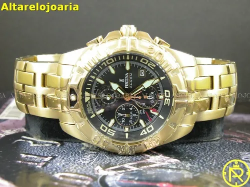 Rel gio Festina Chrono Bike F16119 3 Plaque Ouro Alarme