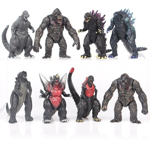 Juego De Maquetas King Kong Vs Godzilla De 8 Piezas