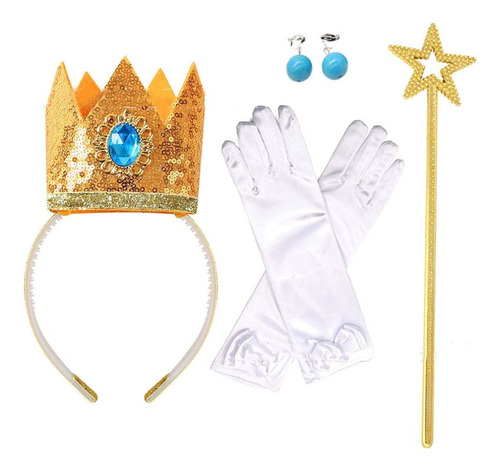 Set De Disfraz De Cosplay Amarillo Y Accesorios De Princesa