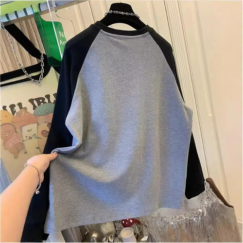 Camiseta Coreana De Oso De Dibujos Animados Con Mangas Raglá