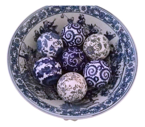 Bowl Con Bolas Decorativas Porcelana China