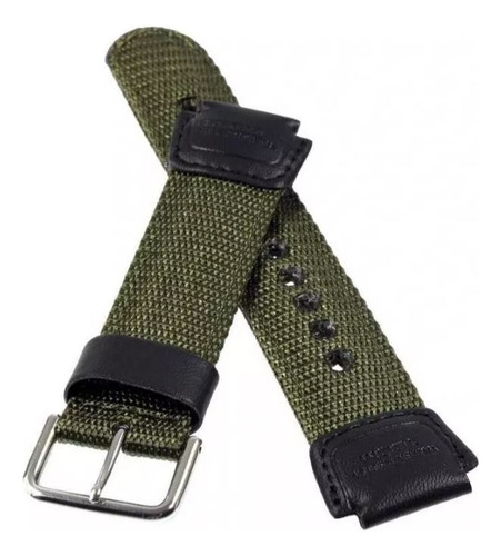 Pulseira De Nylon Compatível Relógio Casio Mrw-200h / W-800h Cor Verde