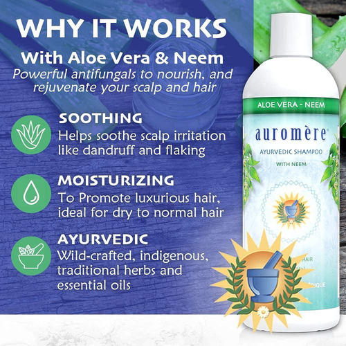 Shampoo Ayurvédico Auromere, Aloe Vera Neem Vegan, Não Usar