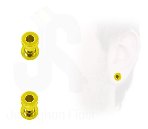 Piercing Expansor Tunel 6mm Oreja 2 Plug Dorado Dilatador