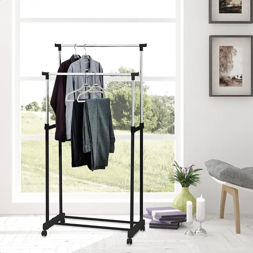 Colgador de ropa portatil con ruedas hotsell