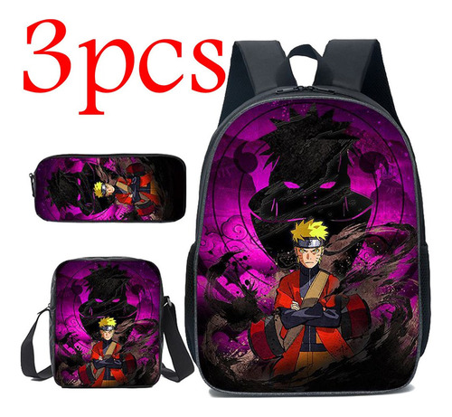 Mochila De 3 Piezas De Dibujos Animados De Anime For Hombres Y Mujeres