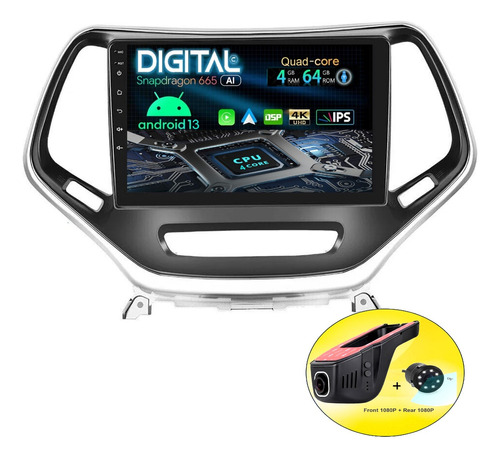 Radio Pantalla Android Jeep Cherokee 2018/22