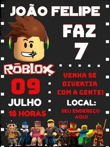 Fazer convite online convite digital aniversário roblox  Criar convites de  aniversário, Convites virtuais aniversario, Convites digitais