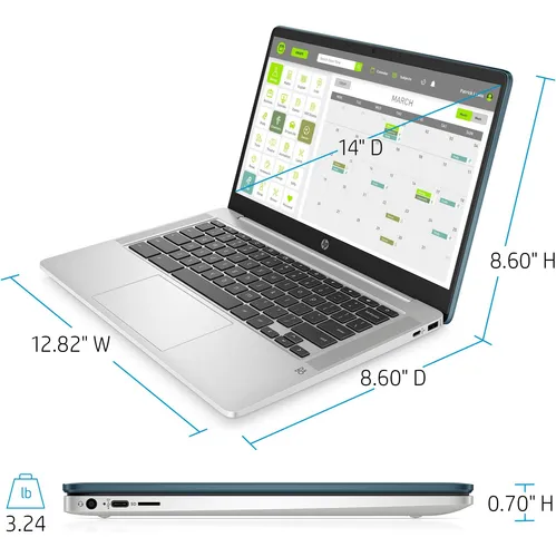 Laptop Hp Chromebook Fhd De 14 Pulgadas, Intel Celeron N4000