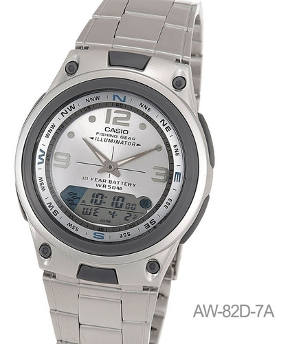 Reloj Casio Aw-82d Pila 10 Años Fase Lunar Pesca Caza Cronografo Watch Fan Locales Palermo Saavedra