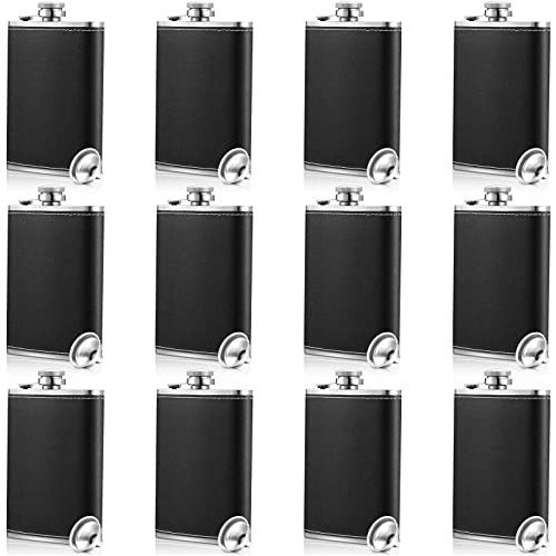 12 Sets Piel Hip Whiskey Flask 8 Oz Acero Inoxidable 7hr16