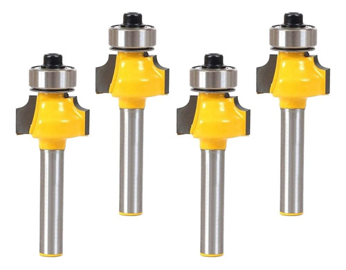 4pcs Bit Round Over Bead Edge Forming Router De Bits -