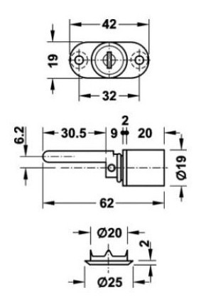 Imagen 4 de 7 de Set 2 Cerradura Chapa Frontal Varilla 120 Cm Kardex Negra