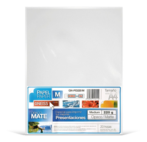 Papel Matte Bifaz 220 Grs A4 Doble Faz Mate 