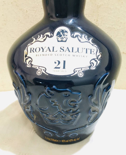Botella Vacia Porcelana Royal Salute 21 Años Azul Royal Salute (Usado)
