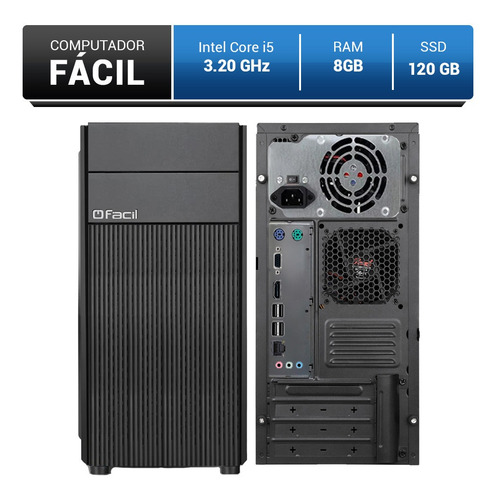 Computador Fácil Intel Core I5 2.40 Ghz 8gb Ddr3 Ssd 120gb