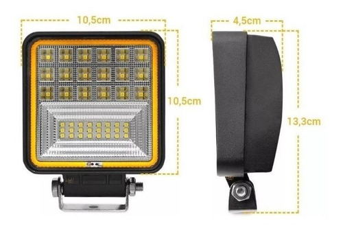 Imagem 2 de 6 de Farol De Milha Led Trator Máquina Agrícola Caminhão 126w 4x4
