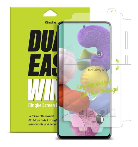 Imagen 2 de 10 de Film Dual Easy Wing Samsung A51 Ringke Pack X2 Con Alas Orig