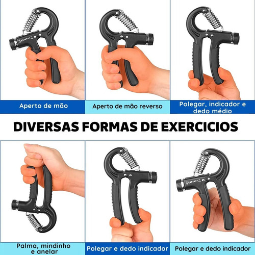 Hand Grip Com Mola Ajustável Fisioterapia 10kg A 40kg