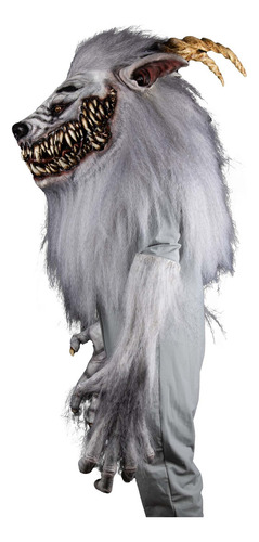 Máscara Snarling Werewolf Disfraz Halloween Hombre Lobo Fero Color Blanco Nightmare Collection