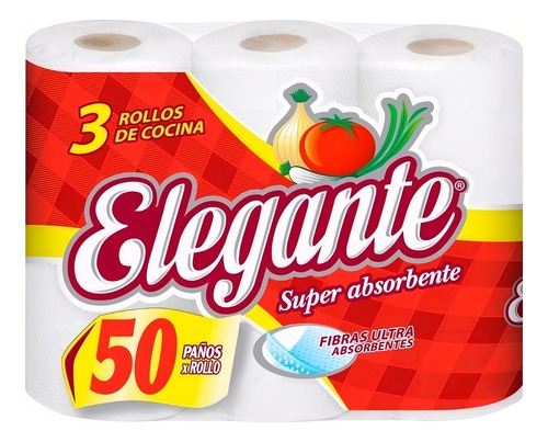 Rollo De Cocina Elegante 3 Rollos De 50 Paños. Rens