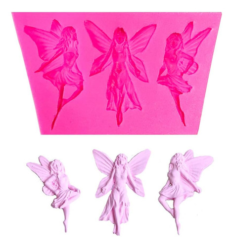 1pc Lovely Three Fairies Angle Shape Silicone Mold For Diy C