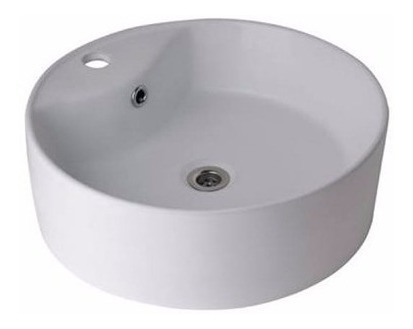 Bacha Apoyo Redonda 460mm Porcelana Monocomando Baño Loza