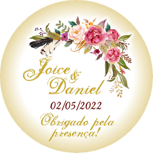 200 Adesivos Personalizados Lembrancinhas Casamento + Brinde