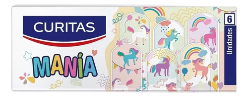 Curitas Mania Infantil X6 U Unicornios Fácil Retiro Protecci