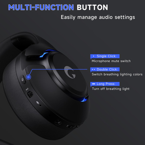 Wireless Gaming Headset Gtheos Captain370 For Ps5/ps4/pc/mac