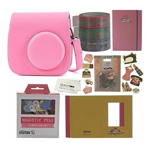 Paquete De Accesorios Instax Mini 9, Estuche Rosa Flame...