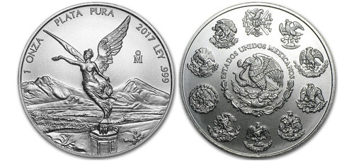 Onza De Plata Libertad, México 2017. Acabado Mate. Ms 70