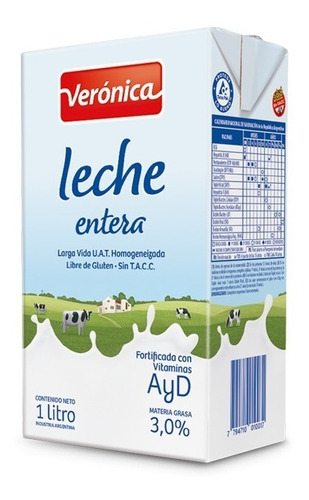 Combo Leche Veronica + 12 Sobrecitos De Azúcar X 6.25 Grs