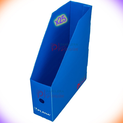 Imagen 1 de 4 de Revistero Plastico Plana Azul Pack 25 Unidades