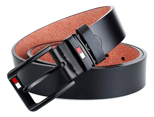 Cinturón De Piel Hombre Excelente Calidad Ocio De Negocios Color Negro 125cm