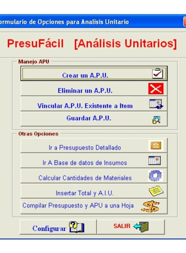 Presufacil Apu Presupuesto Análisis Unitarios Excel