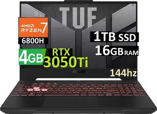 Asus Tuf A15 Ryzen 7 6800h 16gb Ddr5, 1tb Ssd Rtx3050ti 4gb