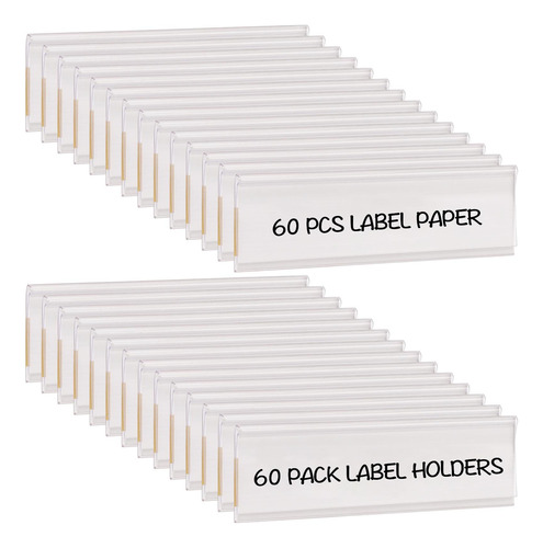60 Soportes De Etiquetas Adhesivas De 4 X 1.2 Pulgadas Con 6