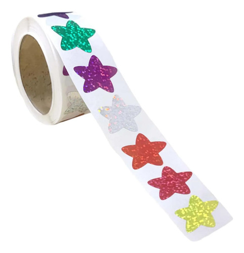Mt 500 Pegatinas Con Forma De Estrella Colorida En Rollo Y