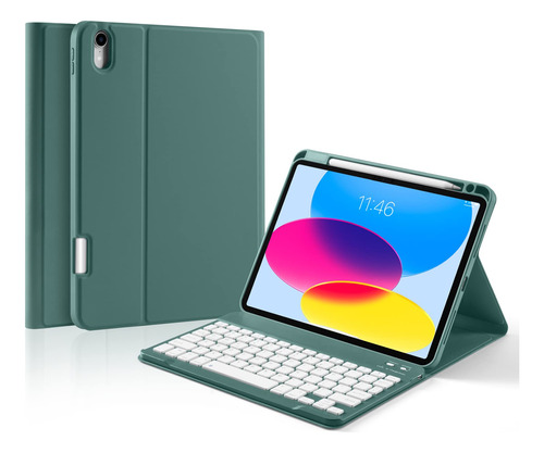 Funda Teclado iPad 10.9puLG 2022 Con Lpiz, Soporte Cuero, Te