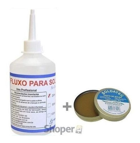 Fluxo Liquido No Clean 250ml + Pasta De Solda Soldatec + Nf