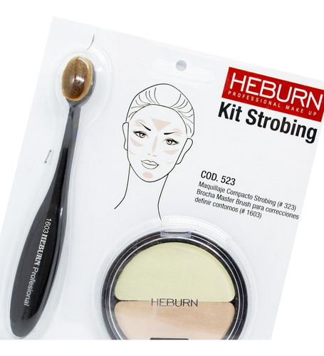 Heburn Maquillaje Strobing Iluminador 523 Corrector + Brocha | MercadoLibre