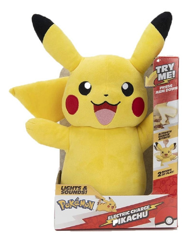 Brinquedo Pokemon Pelucia Pikachu Com Luz E Som 2613 Sunny
