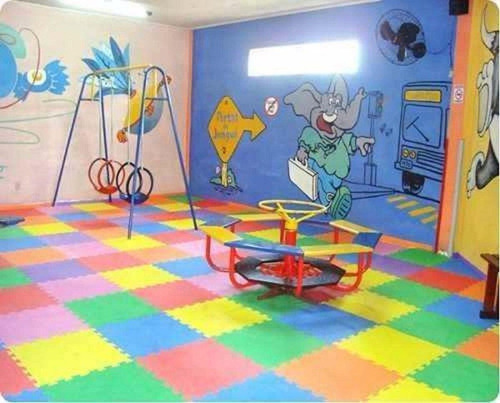 Kit 12 Placas Tatame 50x50x1cm Tapete Eva Infantil Preto