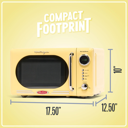 Horno Microondas Compacto Retro 0.7 Pies 700w Amarillo