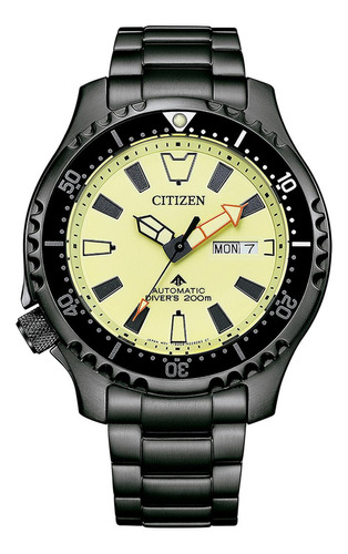 Reloj Citizen Promaster Diver Fugu Para Caballero 61554 Color de la correa Negro Color del fondo Verde
